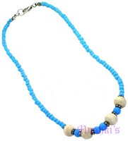 Turquise Seed bead & Bone Necklace - click here for large view